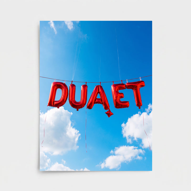 Dua Et Balon Poster – Gökyüzü Temalı Modern İslami Duvar Posteri