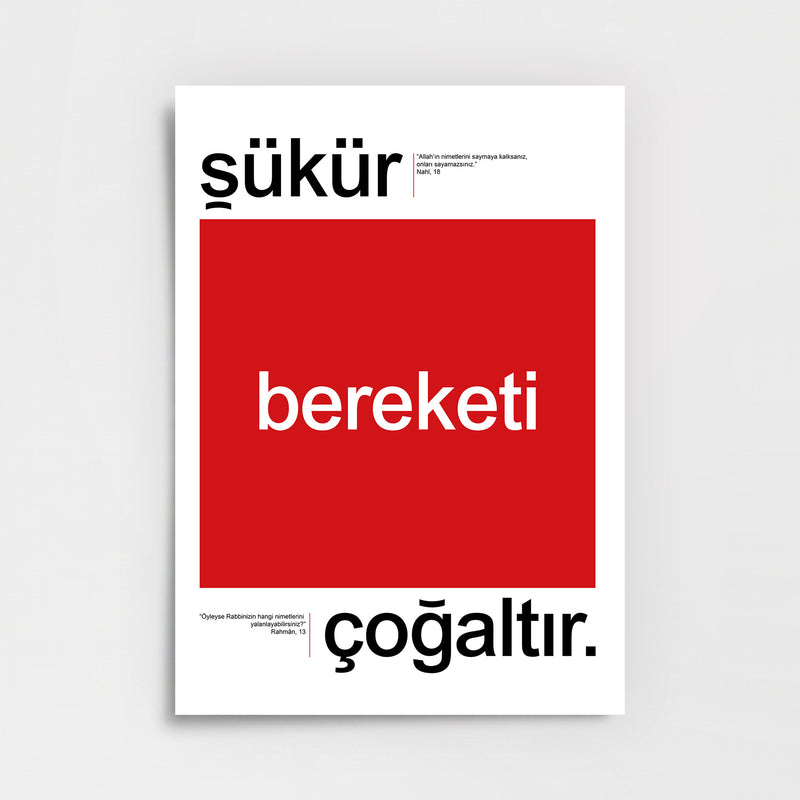 Şükür Bereketi Çoğaltır Poster Baskı