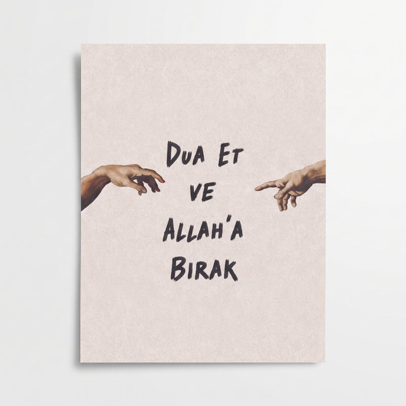 Dua Et ve Allah’a Bırak Poster – Minimal Manevi Duvar Posteri