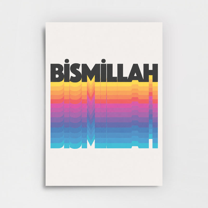 "Bismillah" Renkli Tipografik Poster