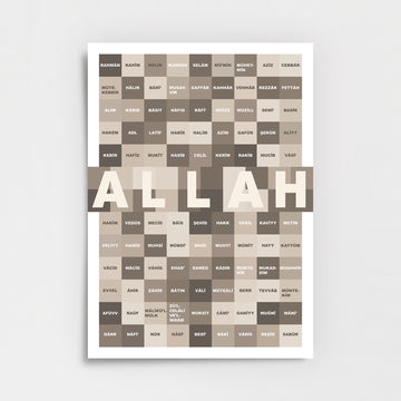 Allah’ın 99 İsmi Esmaü’l Hüsnâ Poster Baskı
