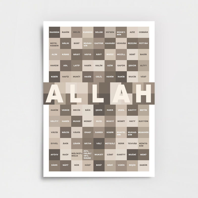 Allah’ın 99 İsmi Esmaü’l Hüsnâ Poster Baskı