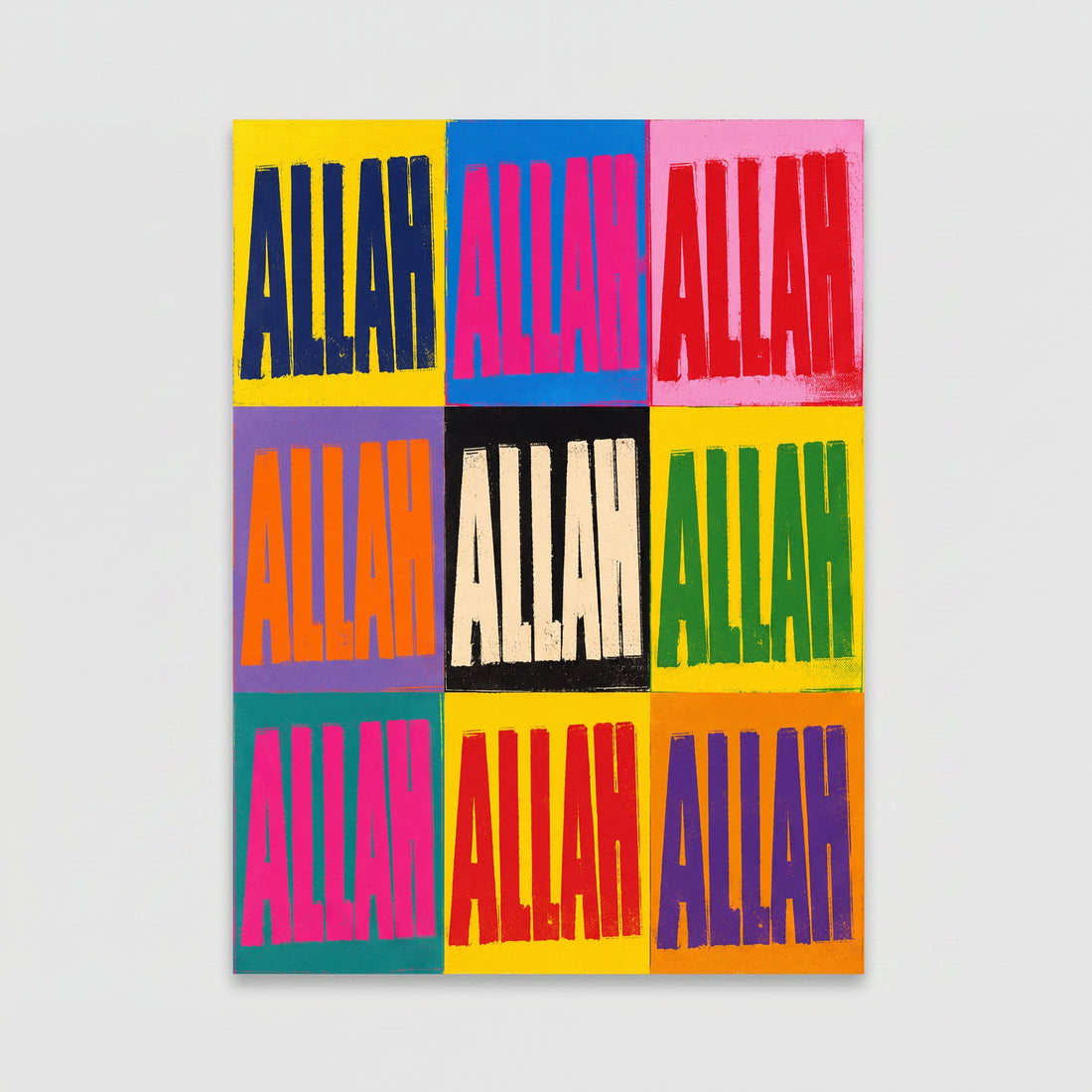 Allah Yazılı Renkli Pop Art Poster