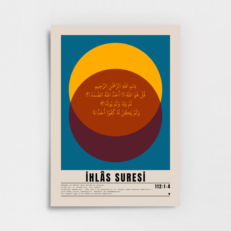 İhlas Suresi 112:1-4 Poster Baskı