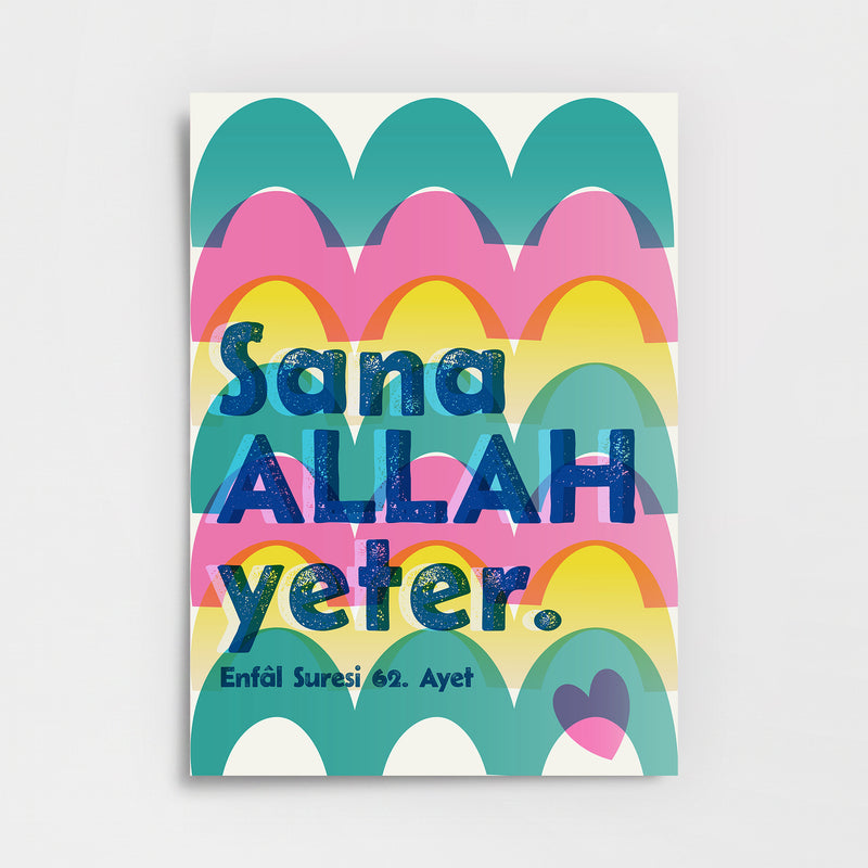 Sana Allah Yeter – Enfâl Suresi 62. Ayet Poster Baskı
