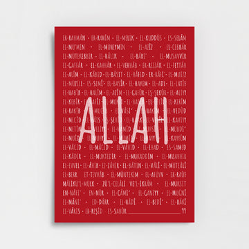 Allah’ın 99 İsmi Esmaü’l Hüsnâ Poster Baskı