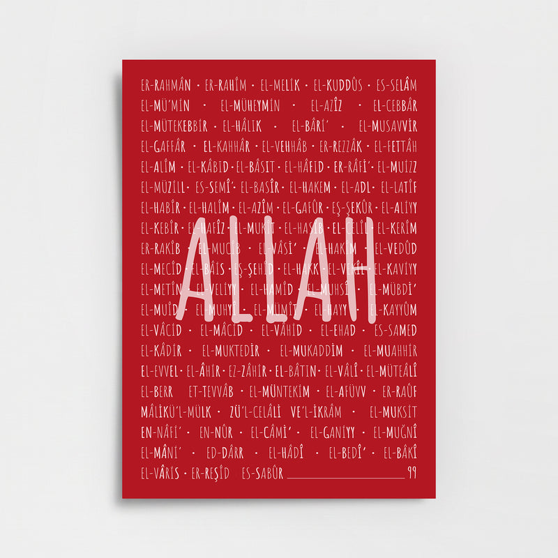 Allah’ın 99 İsmi Esmaü’l Hüsnâ Poster Baskı