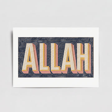 Allah Yazılı Mozaik Tasarımlı Dekoratif Poster