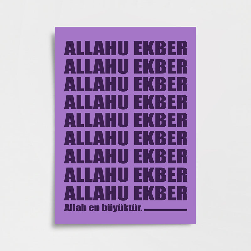 "Allahu Ekber" Tipografik Poster