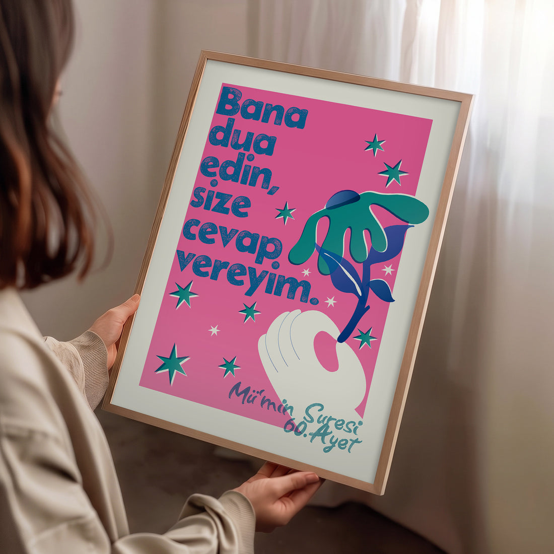 Bana Dua Edin, Size Cevap Vereyim – Mü’min Suresi 60. Ayet Poster Baskı