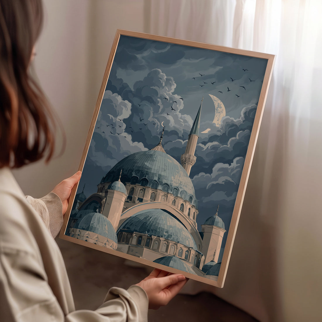 Hilal Altında Cami Poster Baskı