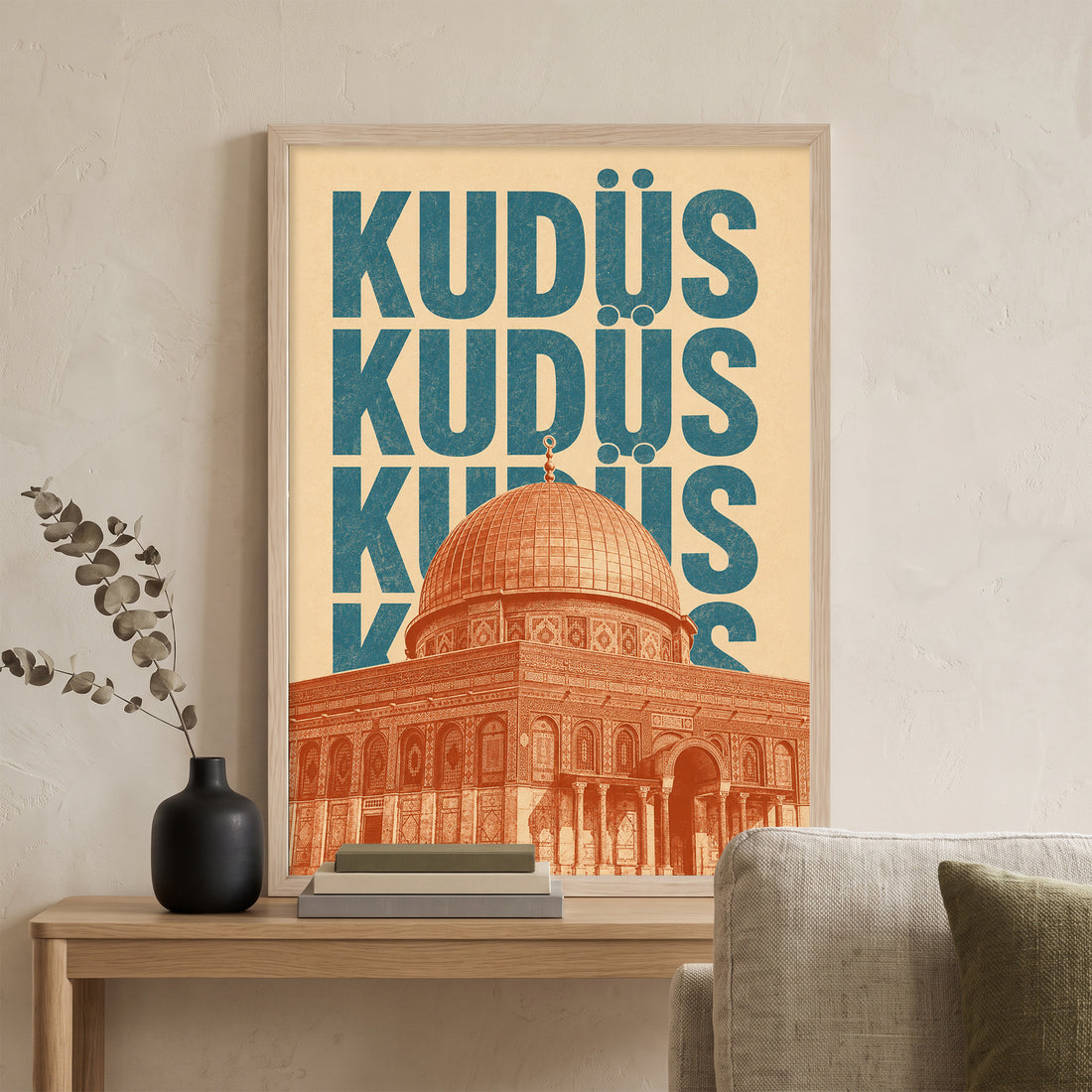 Kudüs Kubbetü’s-Sahra Retro Poster