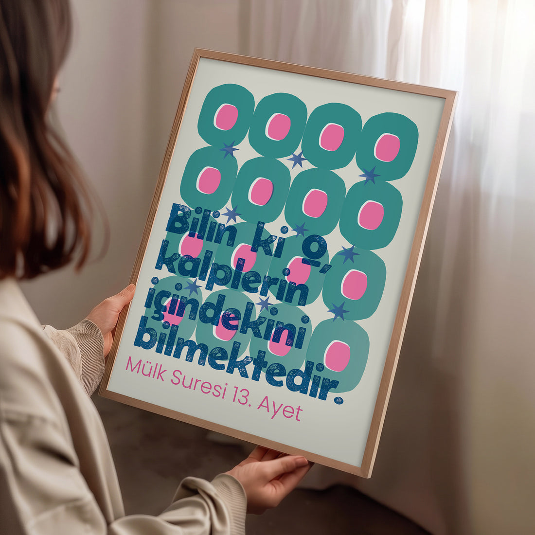 Bilin ki O, Kalplerin İçindekini Bilmektedir – Mülk Suresi 13. Ayet Poster Baskı