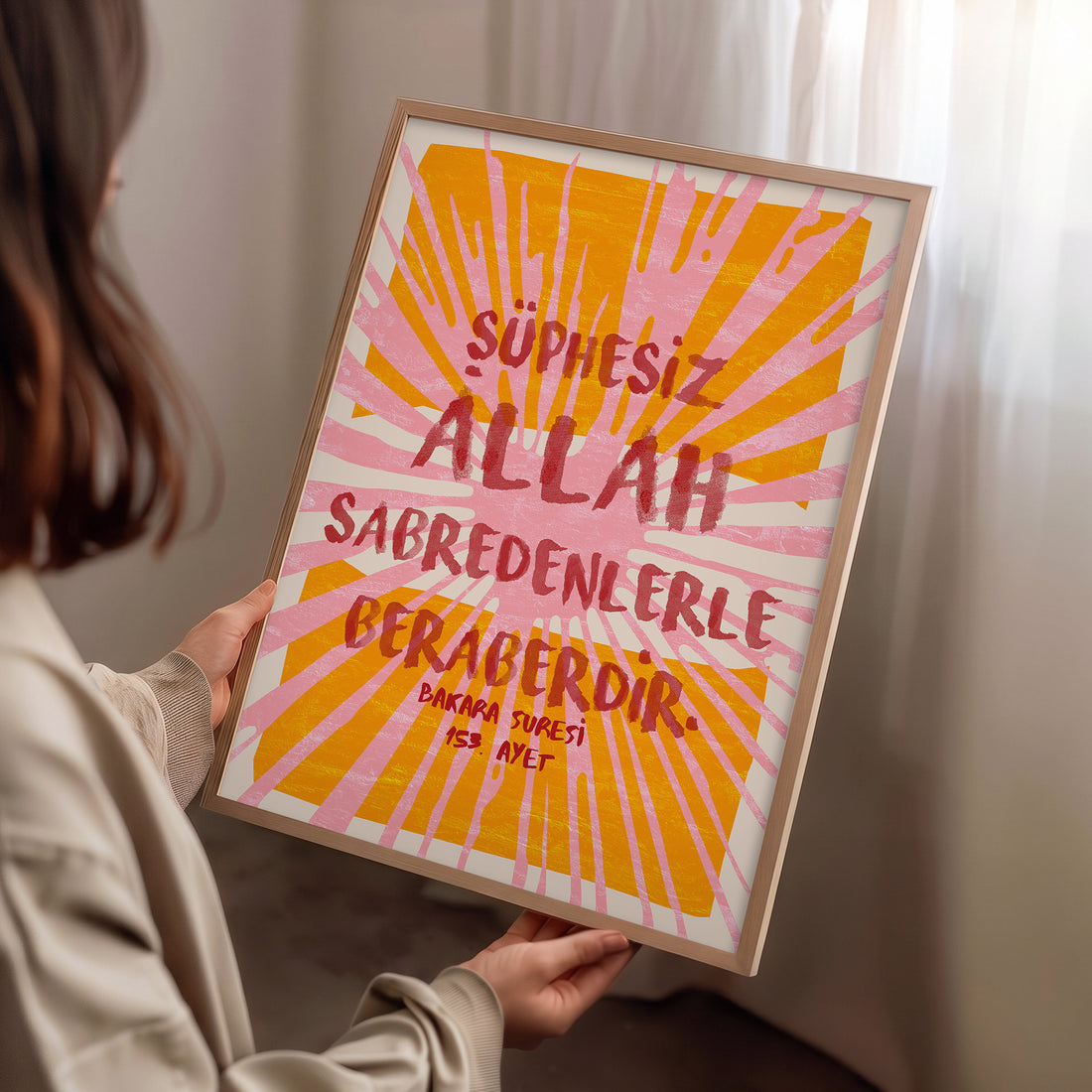 Şüphesiz Allah Sabredenlerle Beraberdir – Bakara 153 Poster Baskı