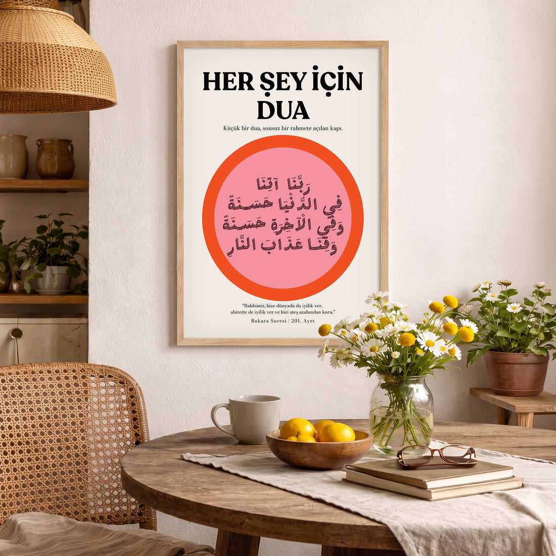 Bakara Sûresi 201. Ayet – Rabbimiz, Bize Dünyada da Ahirette de İyilik Ver Poster Baskı
